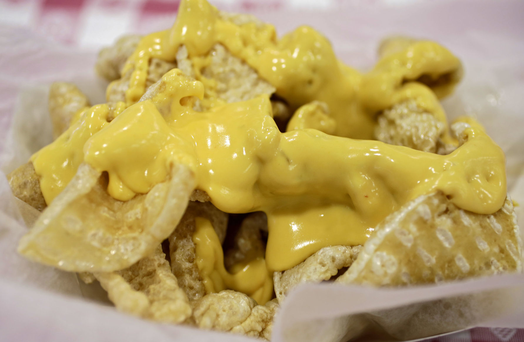PORK SKINS WITH QUESO - $7